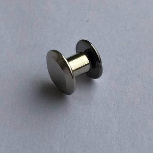 Chicago rivets/screws - nickel color, 5/9mm, 10pcs