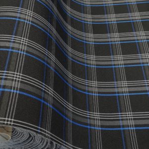 Material for car seat with foam - black/blue, "Volswagen"