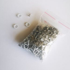 Vaikiškos spaudės, 9,5mm, 60 vnt, baltos