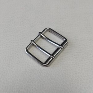 Belt buckle with 2 prongs - 40mm, nickel color