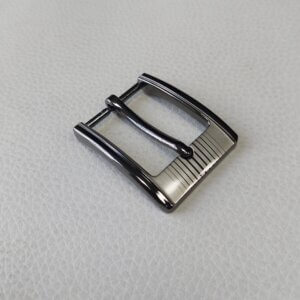 Belt buckle - 30mm, brushed nickel/black nickel color