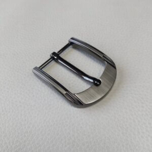 Belt buckle - 40mm, brushed nickel/black nickel color
