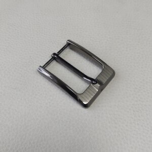 Belt buckle - 35mm, brushed nickel/black nickel color