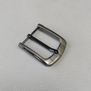 Belt buckle - 40mm, brushed nickel/black nickel color