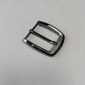 Belt buckle - 35mm, brushed nickel/black nickel color