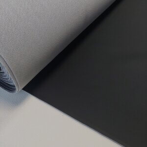 Automotive artificial leather "Volvo" - Black, Without texture, Matt, 1mm