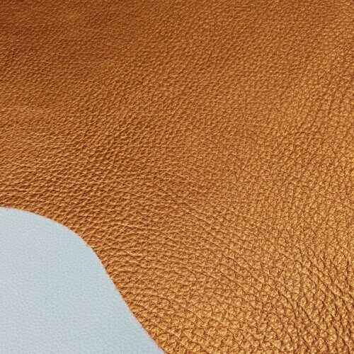 Haberdashery leather - brown gold color, small textured, soft, 1,5mm - Image 4