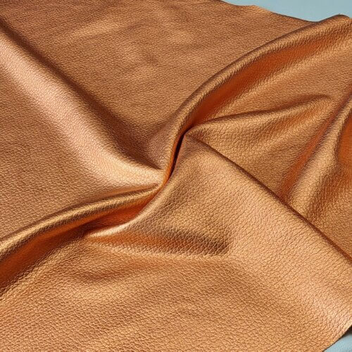 Haberdashery leather - brown gold color, small textured, soft, 1,5mm - Image 3