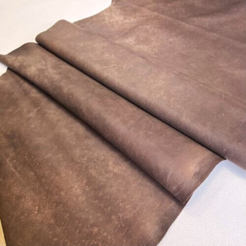 Haberdashery/shoes leather - brown, aged effect, matted, soft, 1,2-1,4mm - Image 2