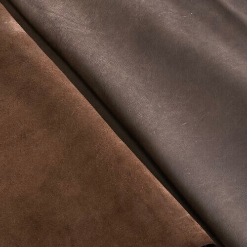 Haberdashery/shoes leather - brown, aged effect, matted, soft, 1,2-1,4mm - Image 3