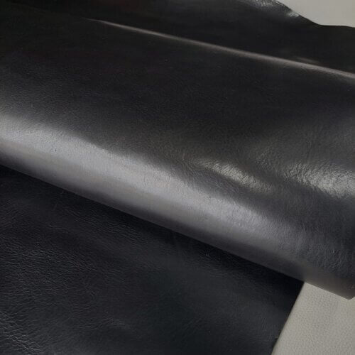 Vegetable tanned leather for belt – black, soft, natural face, 3,0-3,5mm - Image 2