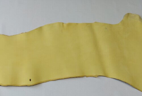 Vegetable tanned leather - Yellow, "Nubuck" medium rigid, "Polos" 2,2mm, 210x40cm - Image 4