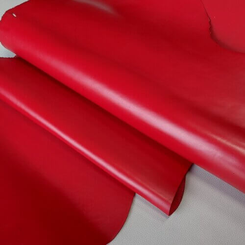 Vegetable tanned leather - red, rigid, "Polos" 1,8-2,0mm, 200x40/50cm - Image 2