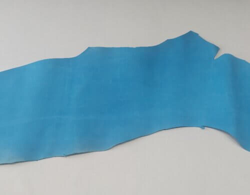 Vegetable tanned leather - Light blue, "Nubuck" medium rigid, "Polos" 1,8mm, 150x35cm - Image 4