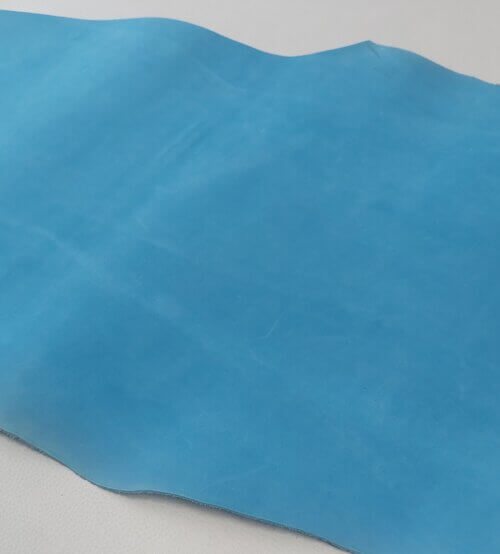 Vegetable tanned leather - Light blue, "Nubuck" medium rigid, "Polos" 1,8mm, 150x35cm - Image 3