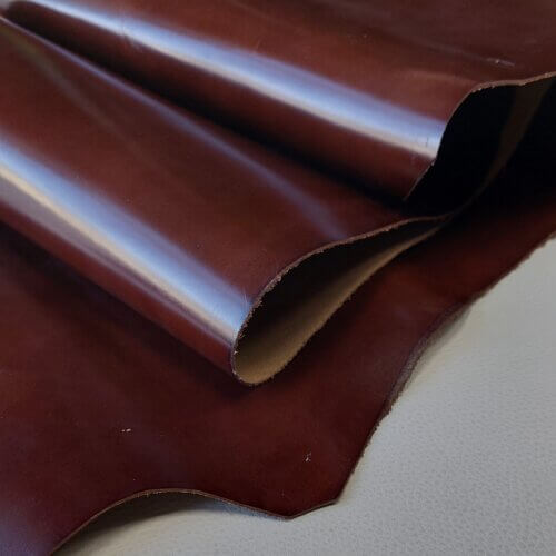 Vegetable tanned leather - Brown, soft, "Polos" 1,2-1,4mm, 190x35cm - Image 2