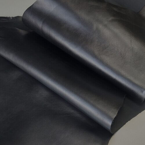 Vegetable tanned leather - Black, soft, "Polos" 2,0mm, 200x40cm - Image 2
