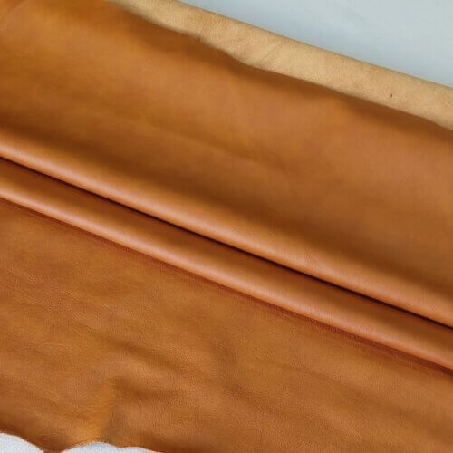 Haberdashery/upholstery leather – Brown, small texture, soft, 1,1mm, 165x77cm - Image 2