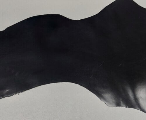 Vegetable tanned leather - Black, soft, "Polos" 1,3mm, 210x38cm - Image 3