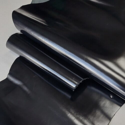 Vegetable tanned leather - Black, soft, "Polos" 1,3mm, 210x38cm - Image 2