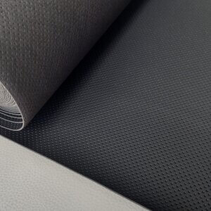 Microfiber leather - Black, semi perforated (R-1), 1,4mm