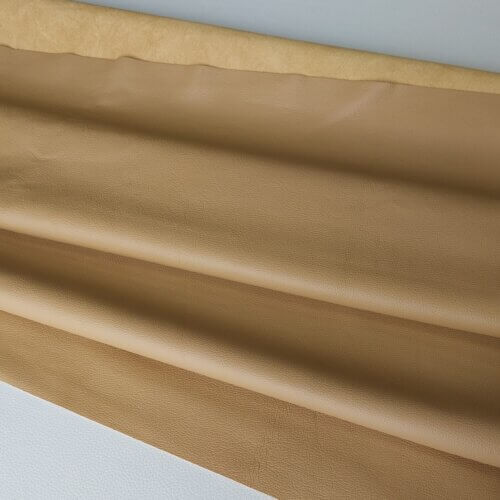 Automotive leather - Yellow/Brown, small texture, soft, 1,4-1,5mm, 152x115cm - Image 2