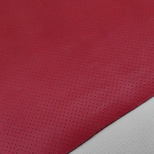Natural leather - Red, perforated MK3, soft, shiny, 1,3mm, 115x100cm - Image 3