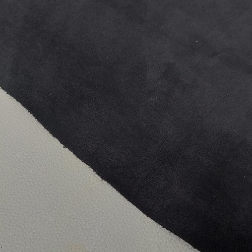 Galanterinė oda - Juoda, zomšas, vidut. kietumo, 1,6-1,8mm, 123x85cm - Image 3