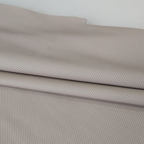 Natural leather - Cappuccino, perforated MK3, soft, 1,2mm, 110x80cm - Image 2