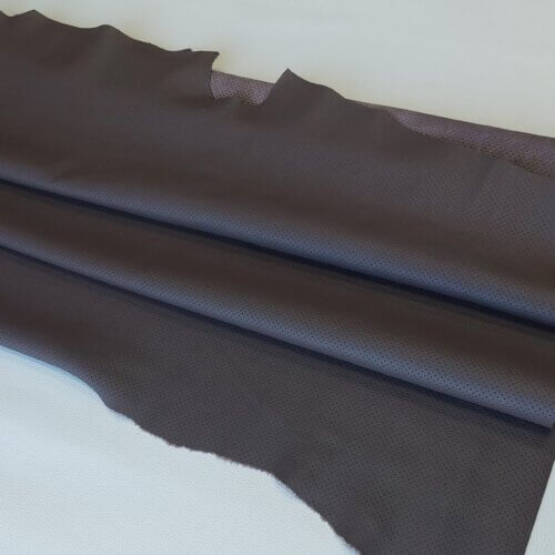 Natural leather - Dark brown, perforated MK3, soft, 1,3-1,4mm, 130x90cm - Image 2