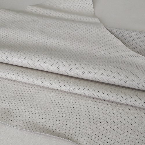 Natūrali oda - Ivory spalva, perforuota MK3, minkšta, 1,3-1,4mm, 120x95cm - Image 2