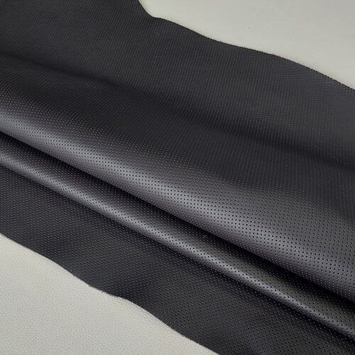 Natural leather - Dark brown, perforated MK3, soft, 1,3mm, 95x80cm - Image 2