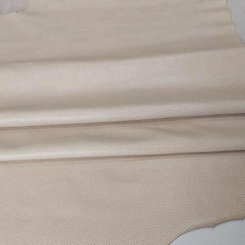 Natural leather - Beige, perforated MK3, soft, 1,2mm, 240x90cm - Image 2