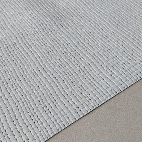 Haberdashery leather – White, rigid, braided pattern, 2,2-2,4mm, 130x70cm - Image 4