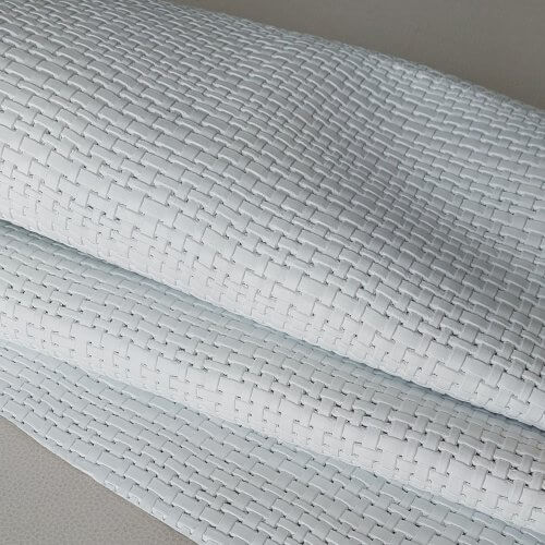 Haberdashery leather – White, rigid, braided pattern, 2,2-2,4mm, 130x70cm - Image 2